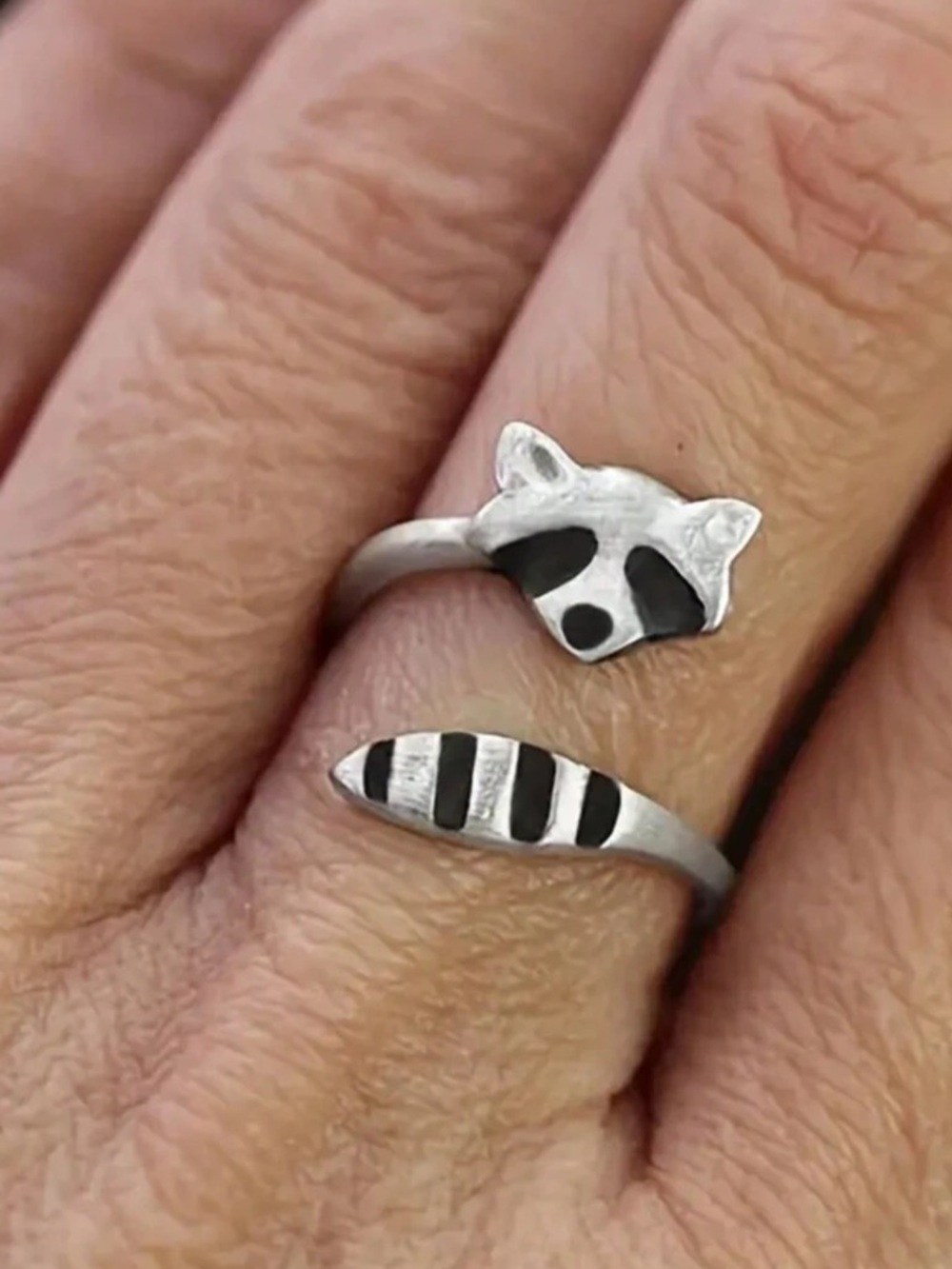 Silver Raccoon ring A1784